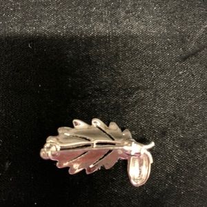 Vintage acorn with leaf marcasite pin